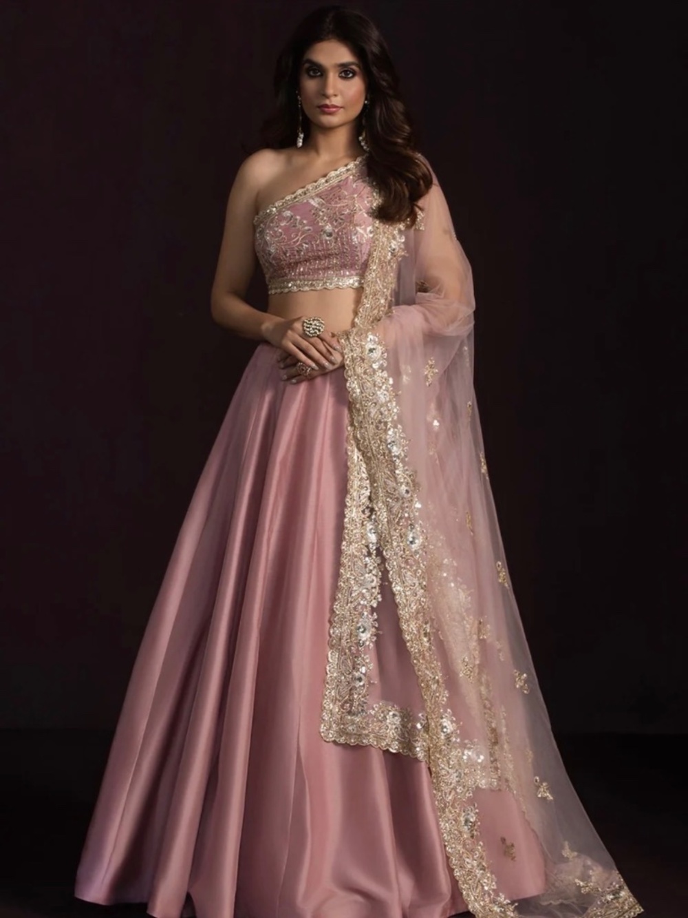 Rose embroidered lehenga from Lashkaraa